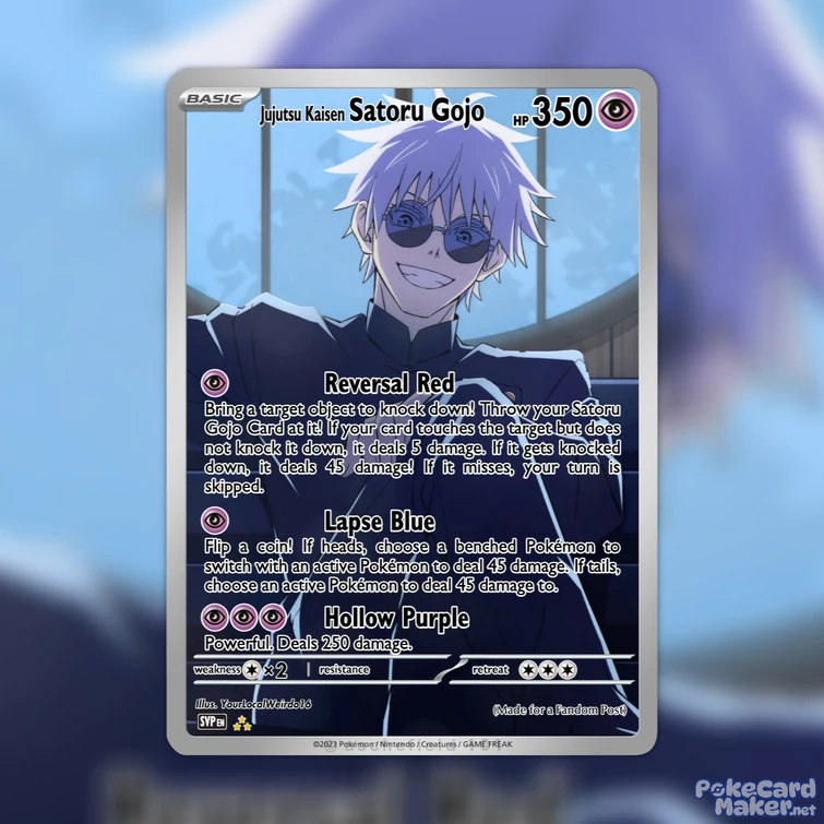 gojo pokemon card Gojo's Mewtwo V Custom Pokémon Card main image 0