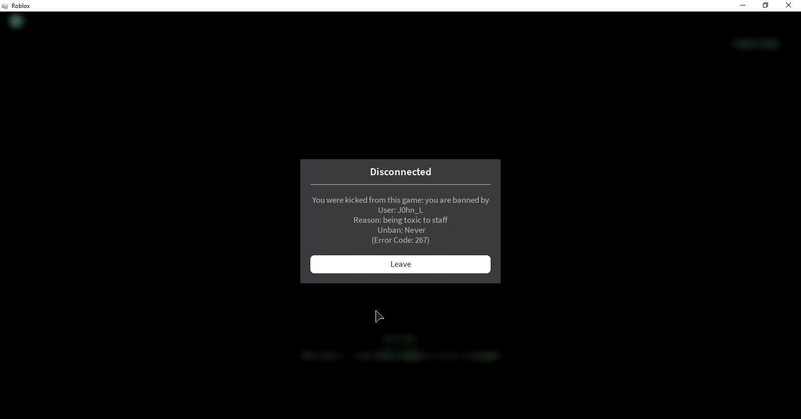 Failed connect to the game id 17. Ошибка 268 в РОБЛОКСЕ. Failed to connect to the game. (ID = 17: connection attempt failed.) (Error code: 279) leave. Error 267 Roblox. Бан РОБЛОКСА.