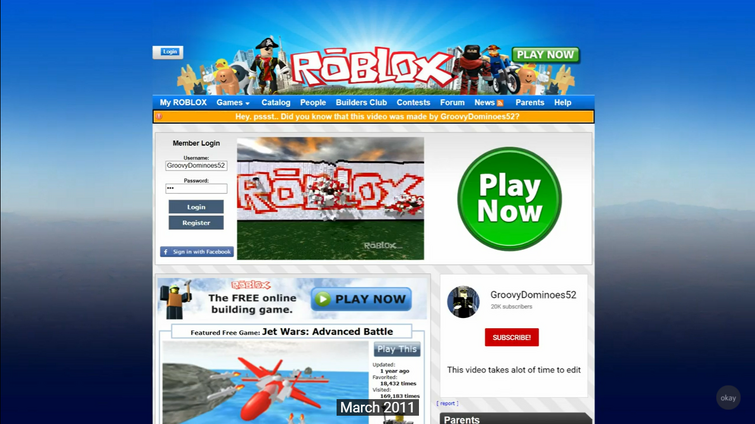 Roblox Website evolution