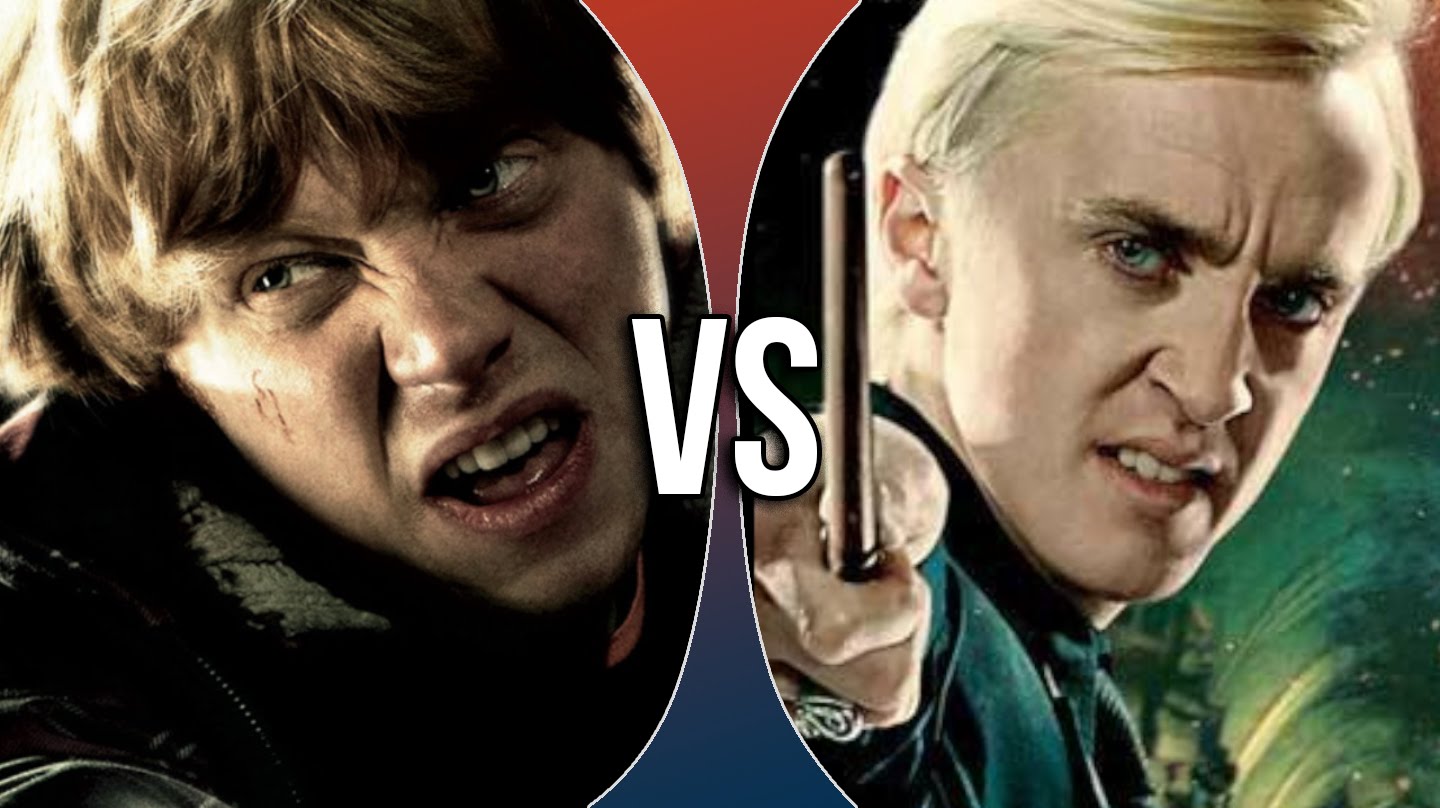 Драко малфой и рон. Рон и Драко. Рон и Малфой. Рон Уизли и Драко Малфой. Ron Weasley vs Draco Malfoy.