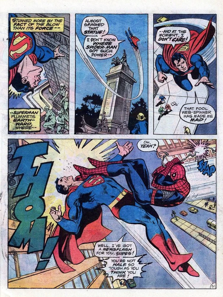 I found this incredible feat for SpiderMan where he is capable of