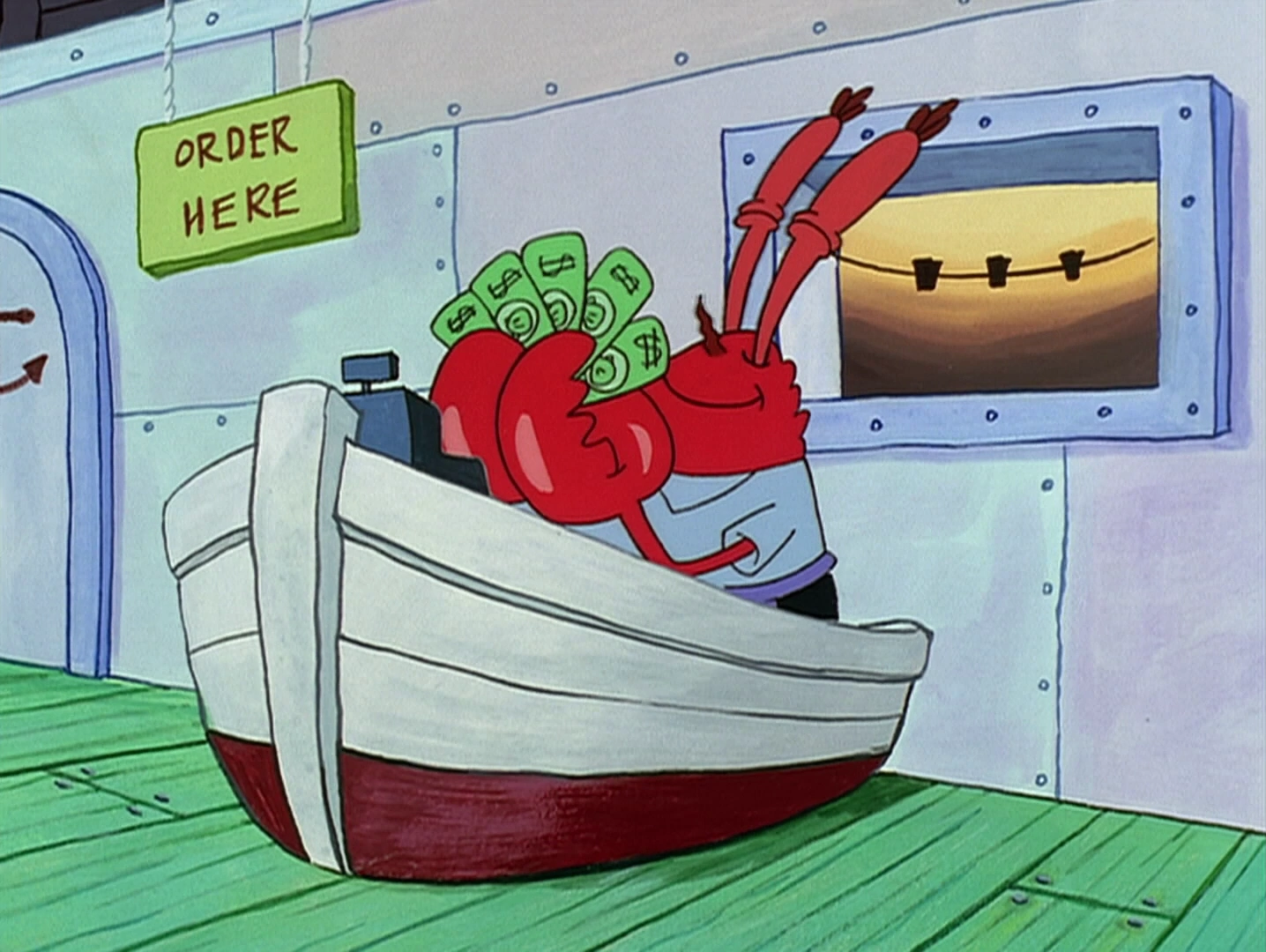 Картинка мистер крабс с деньгами