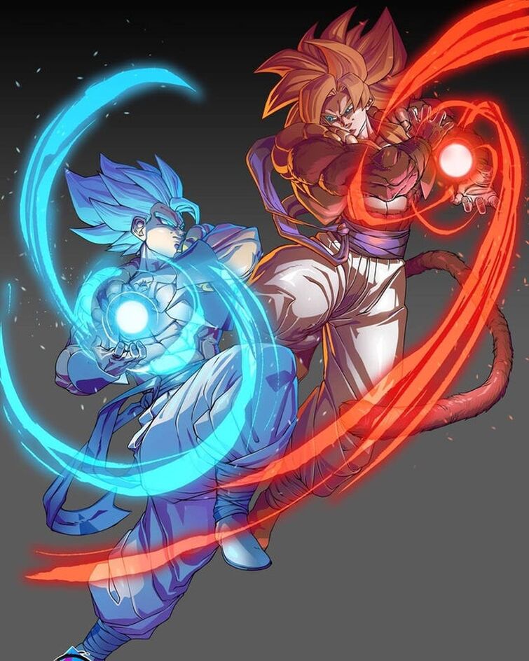 ArtStation - Fanart: Gogeta SSJ4 vs Gogeta Blue