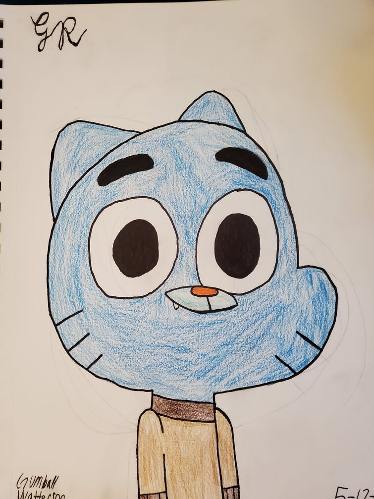 Here's a drawing I made of Gumball Watterson. What do you think? : r/gumball