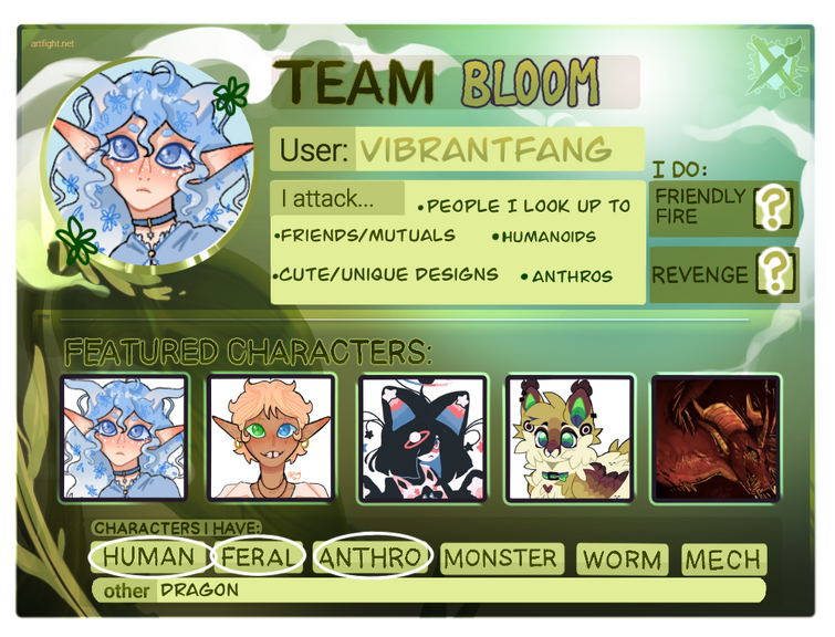 My team bloom artfight profile Fandom