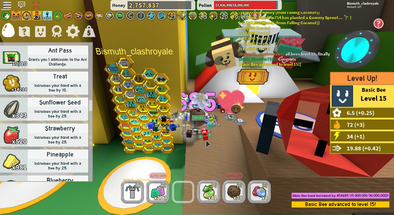 All Level 15 Bees Fandom - roblox bee swarm simulator gummy sprout