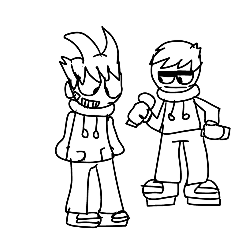 Had a go at drawing Edd & Matt in the 'Edd Again' artstyle. And