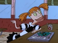 Oblina having lunch at the school.