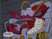 Injured Ickis.png (742 KB) Poor Ickis has a broken foot after footage of an unsuccessful scare in Hooked on Phobics.