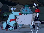 The Gromble and Dr. Buzz Kut are concered when Oblina thinks she's a human.