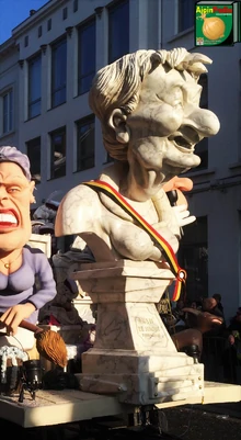 Anny De Maght kreeg een borstbeeld op de wagen van Possensje in 2015 (Foto: Sören Delclef - AjoinPedia)