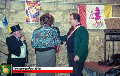 Driekoningenfeest 1990 - Kamiel Sergant, Anny De Maght en Michel Heck