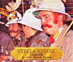 De Lachers op een bierviltje van Stella Artois, in de reeks folklore