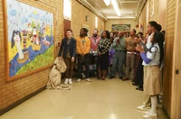The unveiling of the new mural.