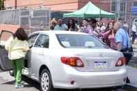 Janine getting inside her car to move it in a last ditch attempt to prevent getting booted.