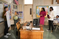 Jacob shows Ava and Gabe his class' new subject for the mural.