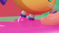 113b - Teeny Terry's feet stuck in the glitter goo