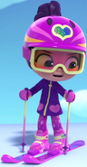 Abby in ski suit