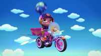 224b - Mumbles lands in Abby's bike basket