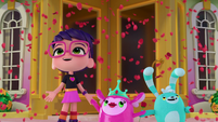 114a - Abby, Princess Flug and Bozzly see roses falling