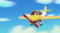 126a - Yellow plane charging forward