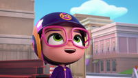 201b - Abby successfully wearing her helmet