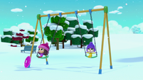102a - Snow falling on the swingset