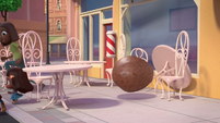 222a - Meatball crashing into cafe tables