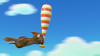 120a - Lead chipmunk flying toward the piñata