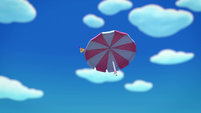 209b - Teeny Terry flying away in the umbrella