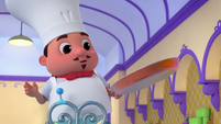 217b - Chef Jeff looks at the pancake pan