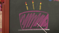 217b - Chalk drawing of birthday cake