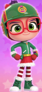 Abby in Christmas rescue suit