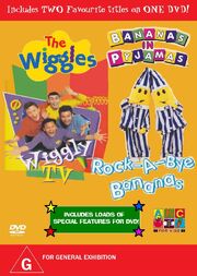 The Wiggles and Bananas in Pyjamas - Wiggly TV and Rock-A-Bye Bananas DVD Cover - Copy