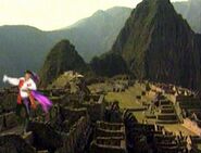 Captain hopping in Machu Picchu