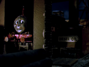 "Thank goodness! I'm Oliver, and I'm here with my brake van Toad. We've run out of coal and have no more steam."