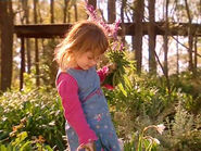 Brooke picking flowers