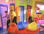 The Wiggles entering their rooms