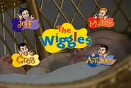 The Wiggles Logo and the cartoon Wiggles and their names in "Go To Sleep Jeff!"
