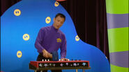 Jeff hammering his Yamaha YC-10 ("Red Starry Keyboard")