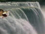 Captain swimming in Niagara Falls