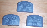 Resin casts of some of Diesel 10's faces.