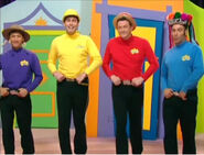 The Wiggles wearing hats