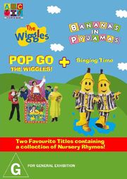 The Wiggles and Bananas in Pyjamas - Pop Go the Wiggles and Singing Time DVD Cover - Copy