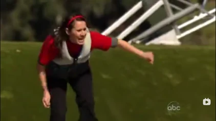 Kassy Diaz about to attempt the Banana Hammocks