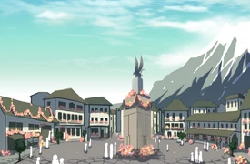 Middle Plaza with festivities