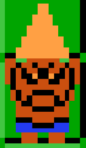 Abobo holding a piece of the Triforce