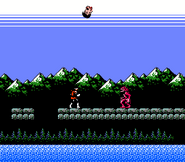 A Merman and Simon Belmont seen in Castlevania II: Simon's Quest in a Punchabobo cutscene