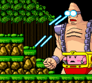 Krang's machine, as Krangby, firing lasers from his eyes
