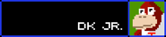 DK Jr. name and (empty) health bar, along with the mugshot